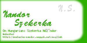 nandor szekerka business card